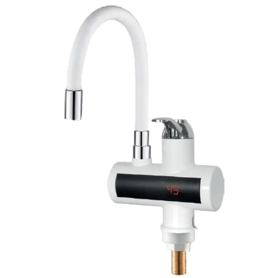 Проточный электрический водонагреватель Zerix ELW21-EF-WHITE 3,3 кВт с температурным индикатором и силиконовым изливом Харьков