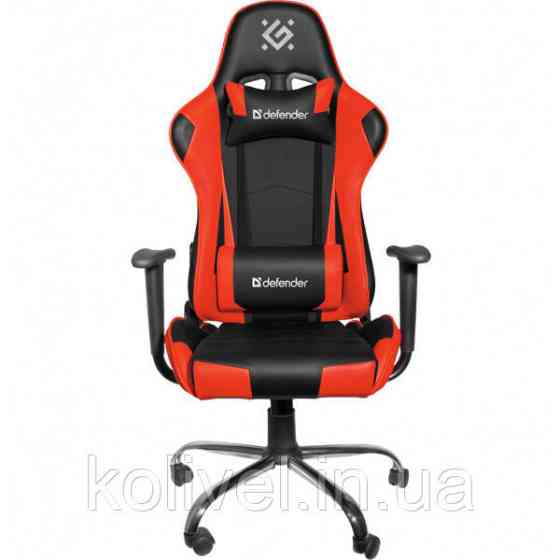 Крісло ігрове Defender Azgard поліуретан, 60мм, Black/Red (64358) Киев