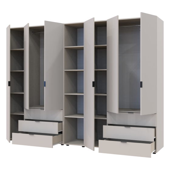 Комплект шаф для одягу Doros Гелар (3 шт.) 270,6х49,5х203,4 см Кашемір (DRS-011252) Львів