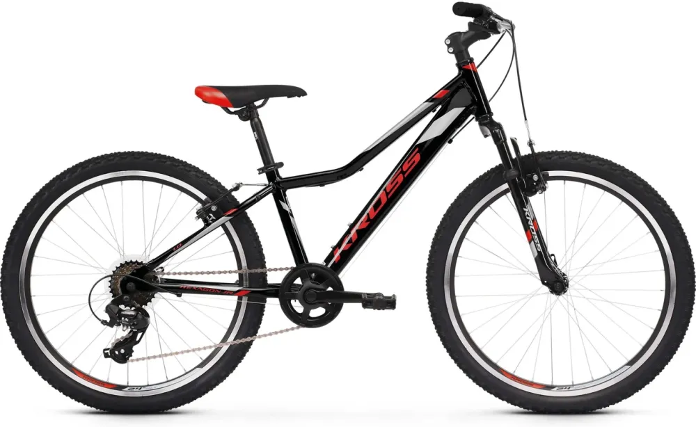 Велосипед Kross Hexagon Jr 1.0 Sr 24 Czarny Czerwony Srebrny Połysk 2021 Київ - фото 1