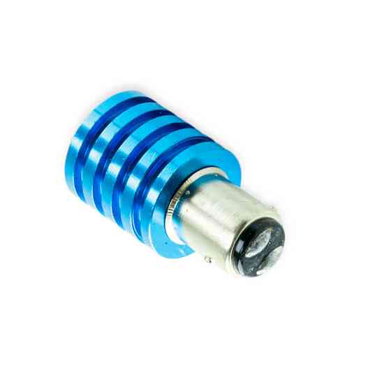 Автолампа А 12-21 5 белая 2 Лед W с линзой (синий радиатор) светодиодная Мукачево