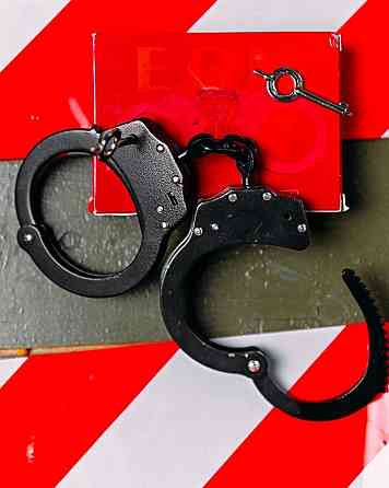 Справжні сталеві наручники для поліції Чорні ПП7556 Одеса