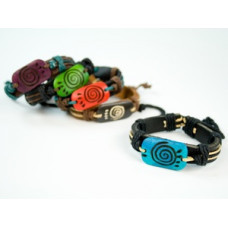 Браслет кожа с цветной костью Киев - изображение 1