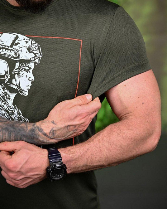 Тактическая потоотводящая футболка Girl oliva ПП7701 Одесса - изображение 8