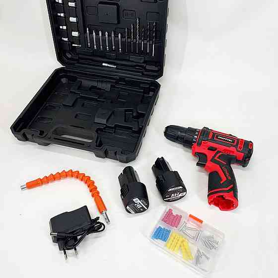 Компактный ударный шуруповерт, Аккумуляторная отвертка для мелких работ, Дрель шуруповерт в чемодане MQ-21 Львов