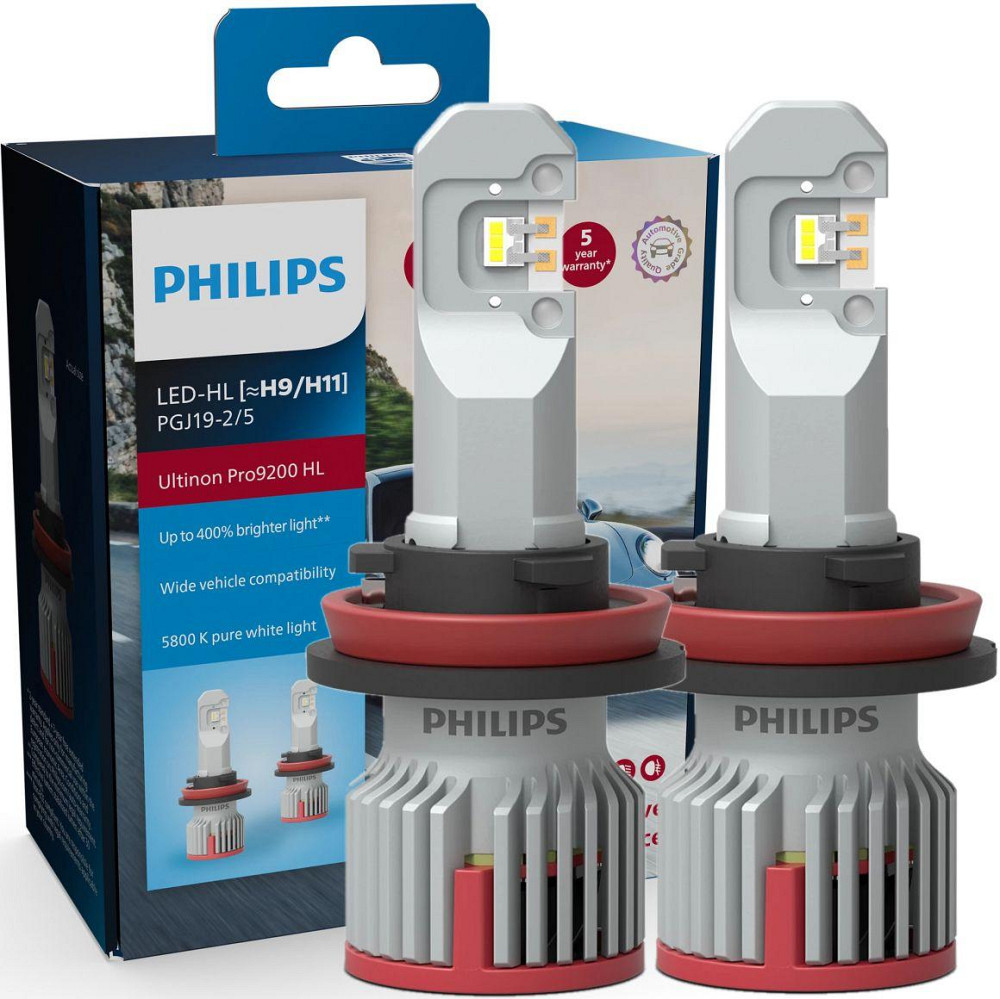Комплект светодиодных ламп PHILIPS H9/H11 11362U92X2 LED Ultinon Pro9200 +400% 12/24V Харьков - изображение 1