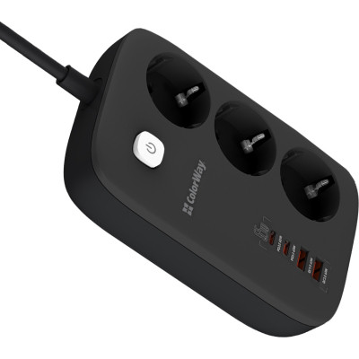 Сетевой фильтр питания ColorWay CW-CHE34PDB 3 роз/4USB GaN3 Pro (CW-CHE34PDB) Винница - изображение 12