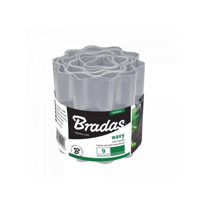 Бордюр хвилястий газонний 15см 9м світло-сірий Bradas, Польща Київ - фото 1