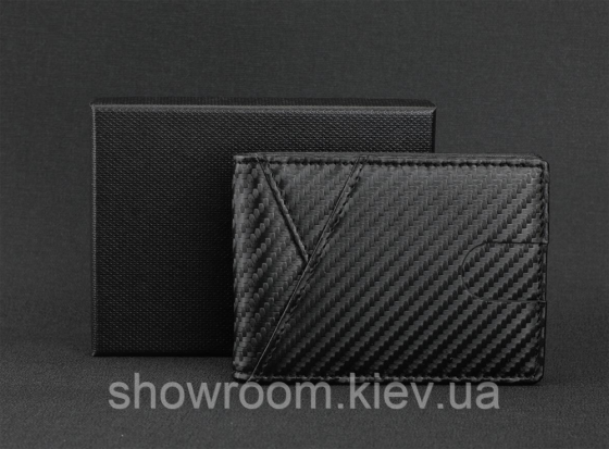 Шкіряний затискач для грошей Leather Collectuin (2772) carbon Київ