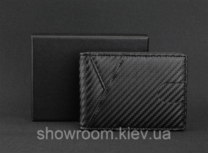 Шкіряний затискач для грошей Leather Collectuin (2772) carbon Київ - фото 2