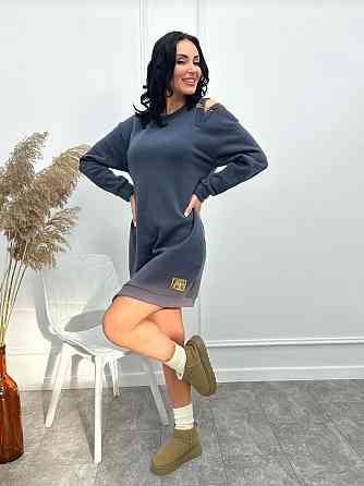 Повседневное теплое платье с булавкой Moana батал Киев