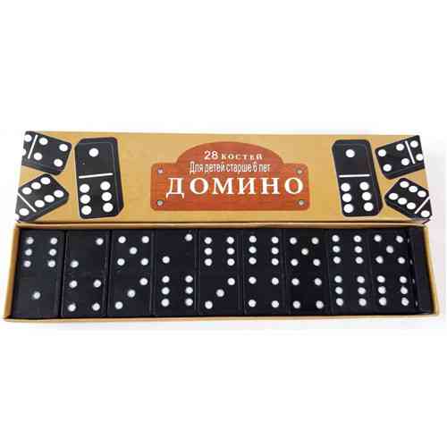 Настільна гра Доміно класичне 28 кісток чорні пластикові фішки в коробці Київ