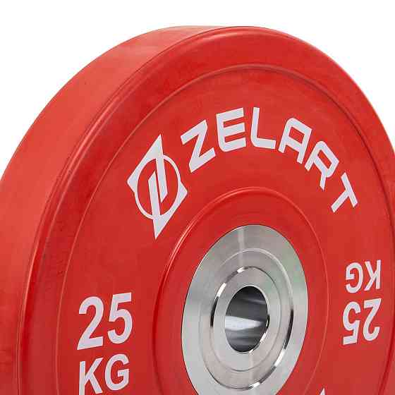 Диск бамперний для кросфіту резиновий 25 кг d-52мм Zelart-7798-25 Київ