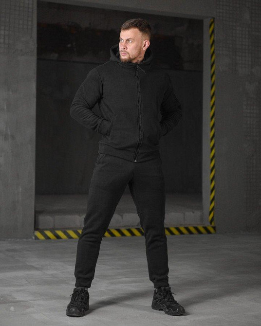 Флисовый спортивный  костюм черный ВТ4792 Одесса - изображение 11