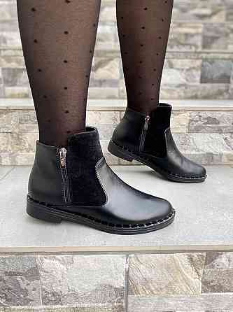 Жіночі черевики Odzi чорні натуральна шкіра висота 9см 36р.(2056) Коломыя