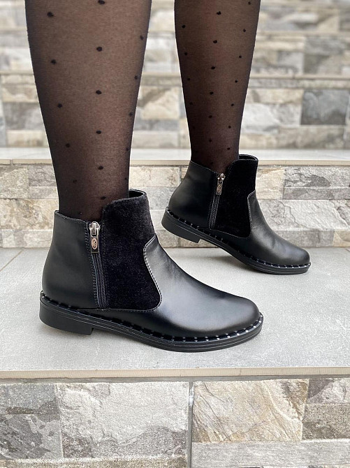 Жіночі черевики Odzi чорні натуральна шкіра висота 9см 36р.(2056) Коломыя - изображение 4