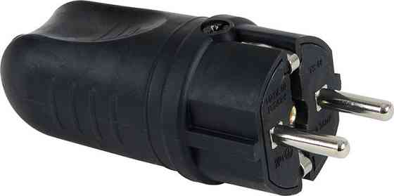 Электровилка DE-PA прямая каучук черная С/З Евро (338001) Днепр