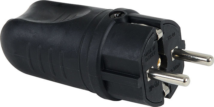 Электровилка DE-PA прямая каучук черная С/З Евро (338001) Днепр - изображение 1