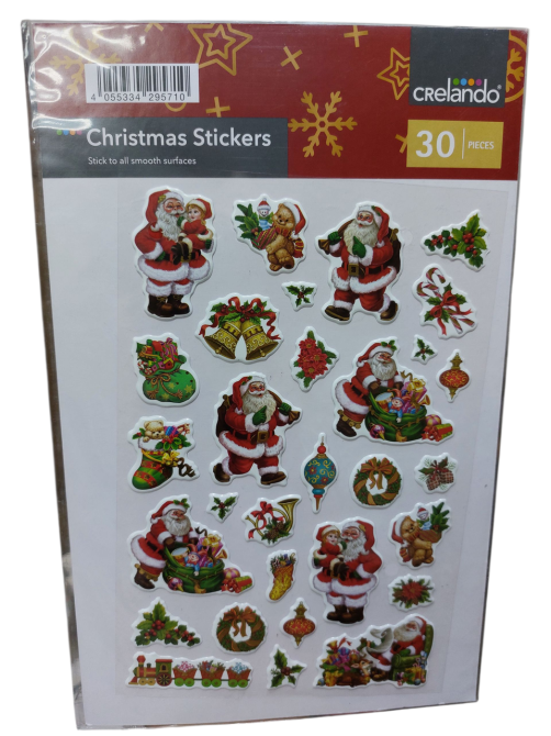Новогодние наклейки Санта Клаус Crelando 21 на 14 см разноцветный Киев - изображение 1