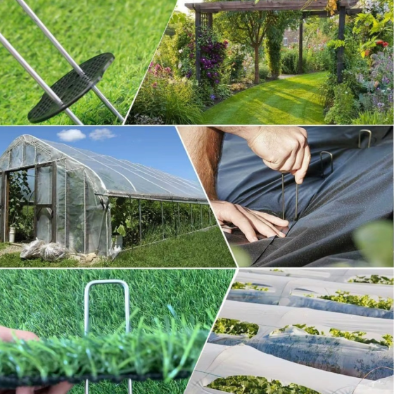 Набор скоб садовые крепёжные 10 шт металлические фиксаторы для газона оцинкованые,универсальные размер 4х15 см Каменец-Подольский