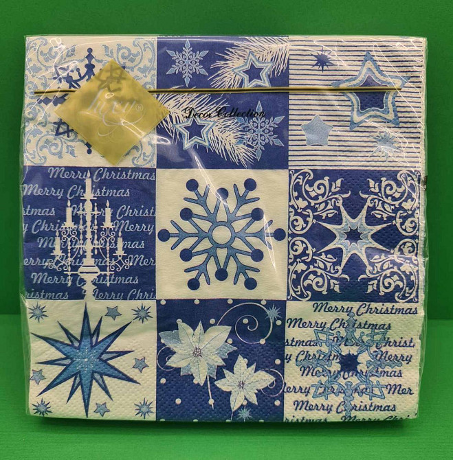 Новогодняя бумажная салфетка (ЗЗхЗЗ, 20шт) LuxyНГ Новогодний коллаж (838) (1 пачка) Харьков - изображение 1