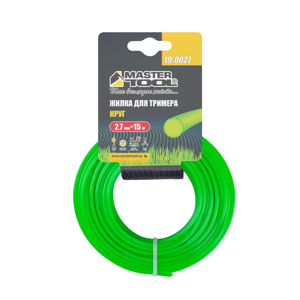 Жилка для тримера MASTERTOOL КРУГ 2.70 мм 15 м 19-0027 Коломия - фото 2