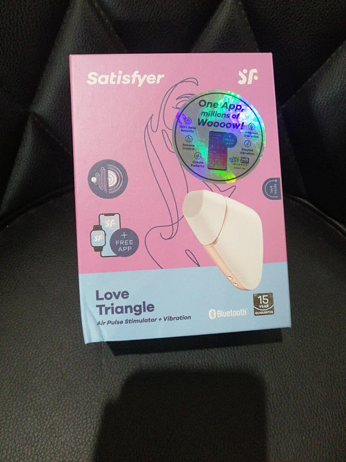 Вакуумний кліторальний стимулятор Satisfyer Love Triangle White з керуванням через інтернет (м'ята упаковка!!! Sex Aura Київ - фото 2