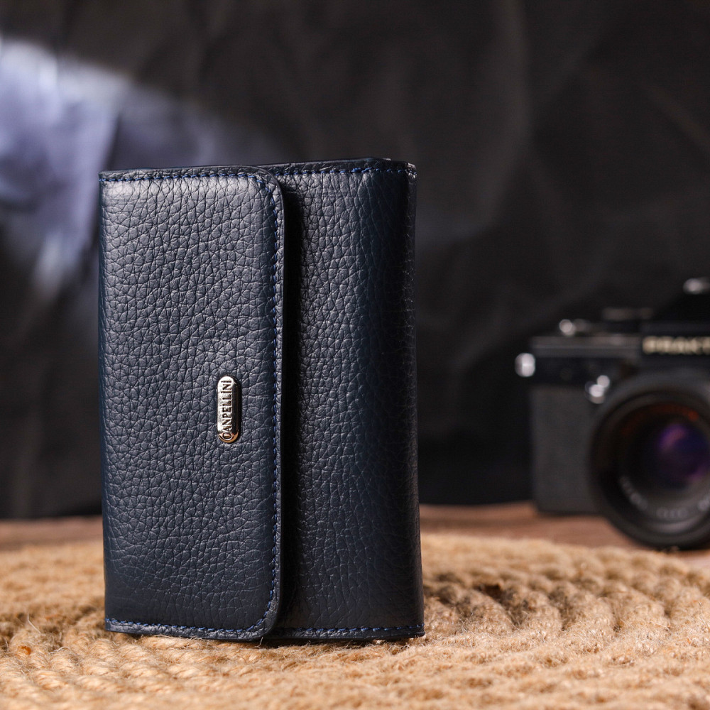 Практичный кошелек для женщин из натуральной кожи флотар CANPELLINI 21593 Синий Киев - изображение 8