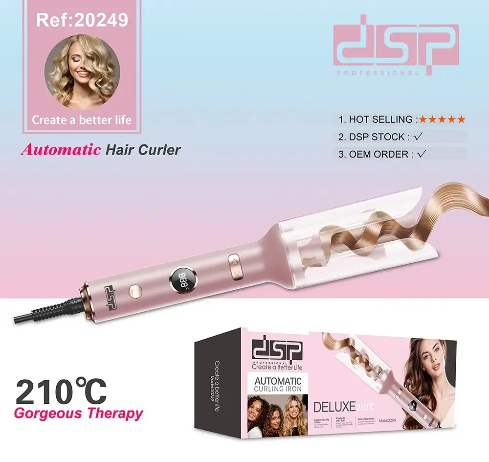 Автоматична плойка для завивання волосся автостайлер рожева Одеса - фото 4