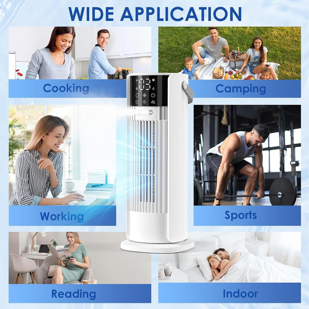 Портативний кондиціонер FIAHNG LY-ES-TS-01 Білий 700 мл охолоджувач-зволожувач 4 швидк., 90° осц., таймер 2-10 год, пульт Київ - фото 3