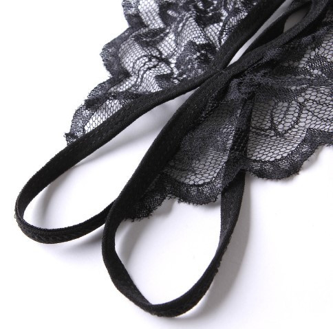 Труси з розрізом жіночі універсальний чорний Київ - фото 5