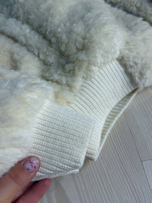 Шуба женская Lady Yep 10016 мех тедди бомбер короткая оверсайз молочная, молочний, 44 Киев - изображение 16