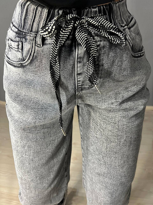 Джинсы женские V&D 5011 МОМ jeans comfort резинка на талии стрейчевые облегченные светло серые, свет Одесса - изображение 5