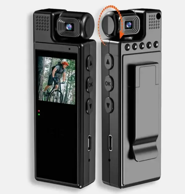 Видеокамера нагрудная Wi-Fi аккумуляторная боди камера с дисплеем 1.3 дюйма регистратор с фиксацией клипсой UKC L9 Коломыя - изображение 1