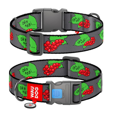Ошейник для животных WAUDOG Nylon с QR-паспортом "Калина" пластиковый фастекс XXL (284-0228) Винница - изображение 1
