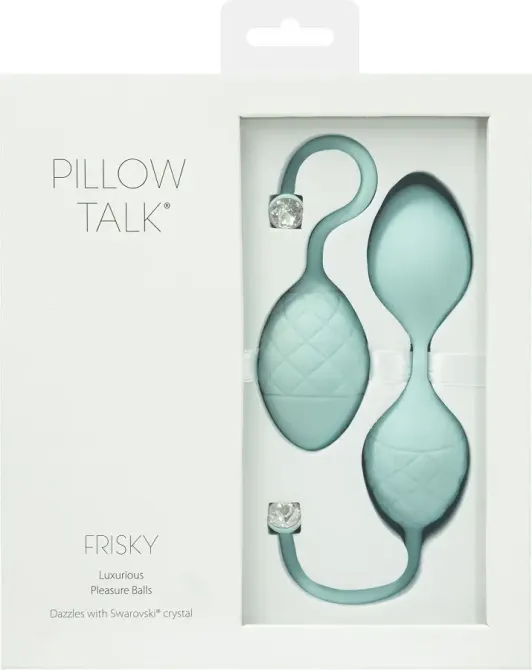 Розкішні вагінальні кульки PILLOW TALK - Frisky Teal з кристалом, діаметр 3,2 см, вага 49-75 гр Львів - фото 9