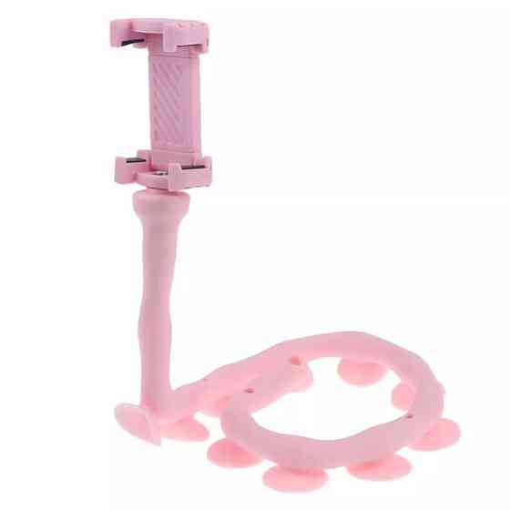 Гибкий держатель для телефона с присосками универсальный Cute Worm Lazy Holder. Цвет: розовый UL-92 Львов