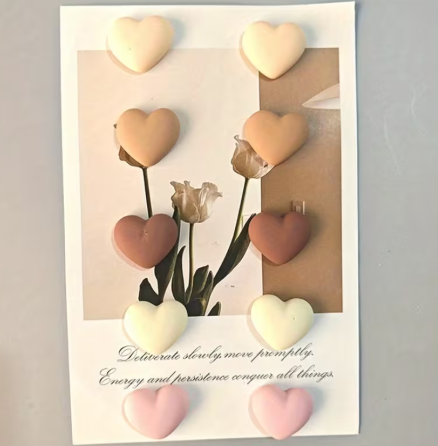 Набір магнітів «Серце» 10 шт, пастельні кольори Київ