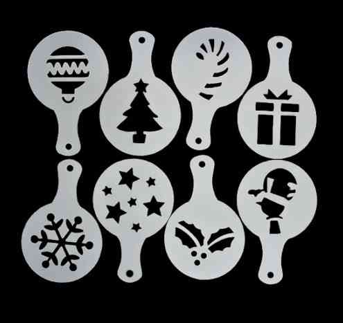 Новогодние трафареты набор 8 штук 85 мм серый Киев