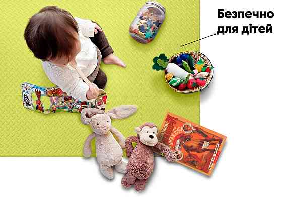 Татамі мат EasyFit 8 шт (30х30х1 см) хвіст ластівки жовтий Коломия