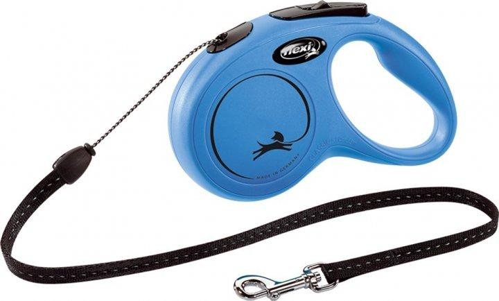 Повідець-рулетка Flexi New Classic S трос 5 м до 12 кг (Синій) Вінниця - фото 1