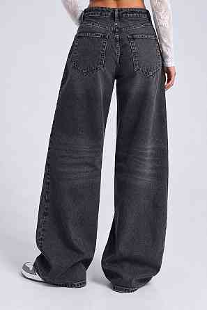 Джинсы женские It’s Basic 4545-2W6-1 straight fit baggy широкие с отвернутым поясом черные, черный, 38, 38, 82 см, 107 см Киев