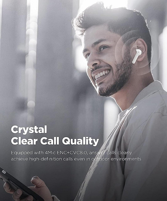 Навушники BTW86 Bluetooth бездротові навушники Bluetooth 5.3 із 4 мікрофонами HD водонепроникні навушники IPX7 Дніпро - фото 7