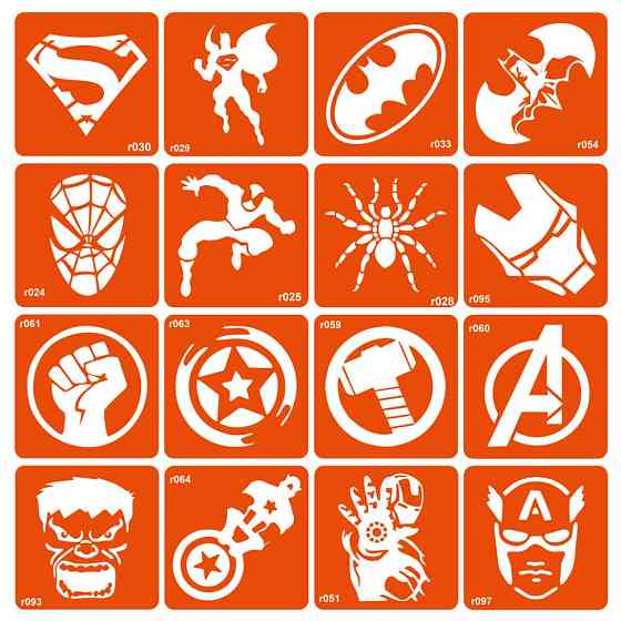 Набор трафаретов для био-тату 