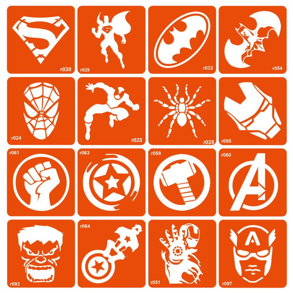 Набор трафаретов для био-тату 