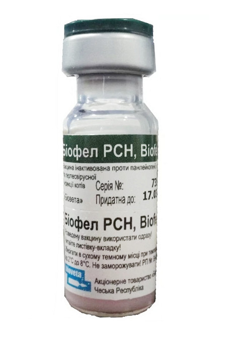Біофел ПКГ Biofel PCH вакцина інактивована проти панлейкопенії, каліцивірозу та герпесвірусної інфекції котів 1 доза Вінниця - фото 1