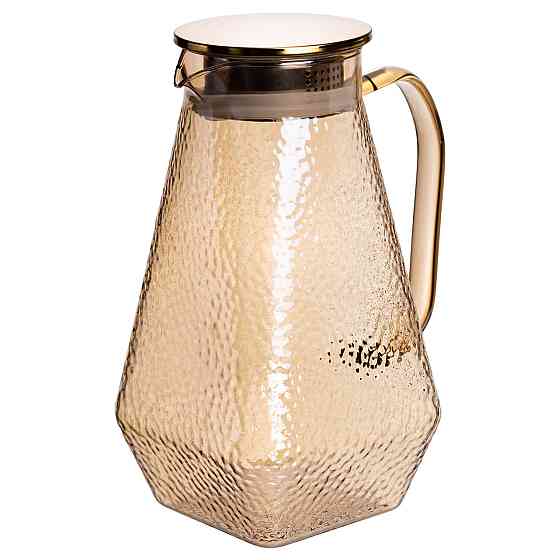 Глечик 1.8 л зі склянками 6 штук по 200 (мл) графин для компоту соку води лимонаду глечик для напоїв Коричневий HP-19-39S Коломия