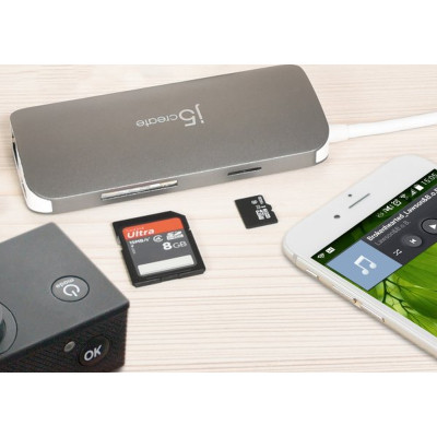 Порт-репликатор J5create Dock-Station USB-C 9-in-1 (хаб/HDMI/PD/картридер) (JCD383-N) Винница - изображение 4