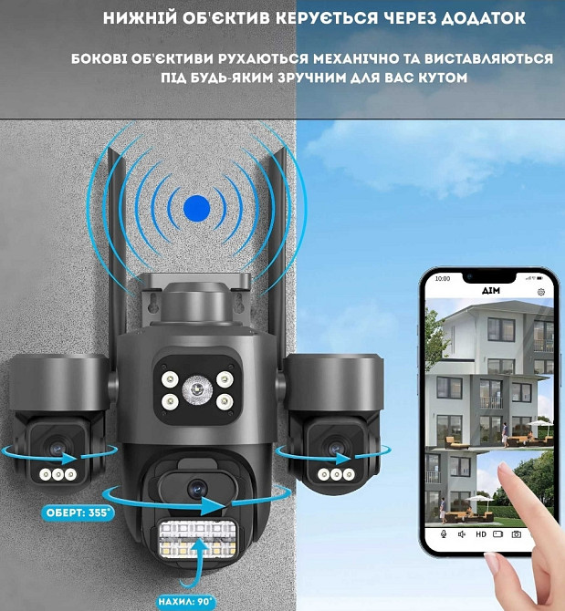 Вулична потрійна IP Wifi камера відеоспостереження Харків - фото 6