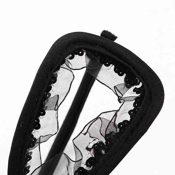 С стринги без бретелек черные с пайетками - размер универсальный, спандекс Киев